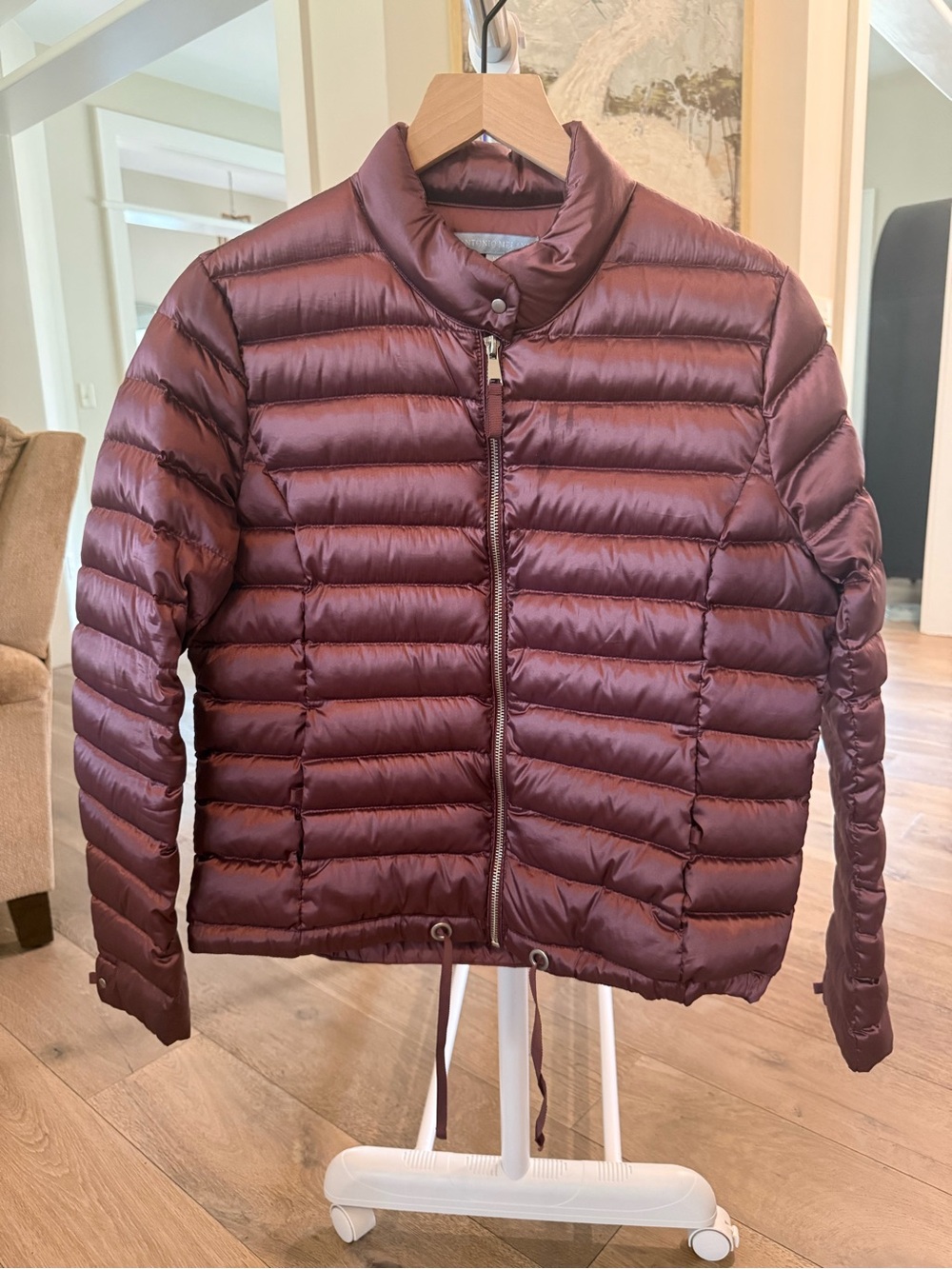 ANTONIO MELANI Quilted Puffer Jacket in Deep Mauve